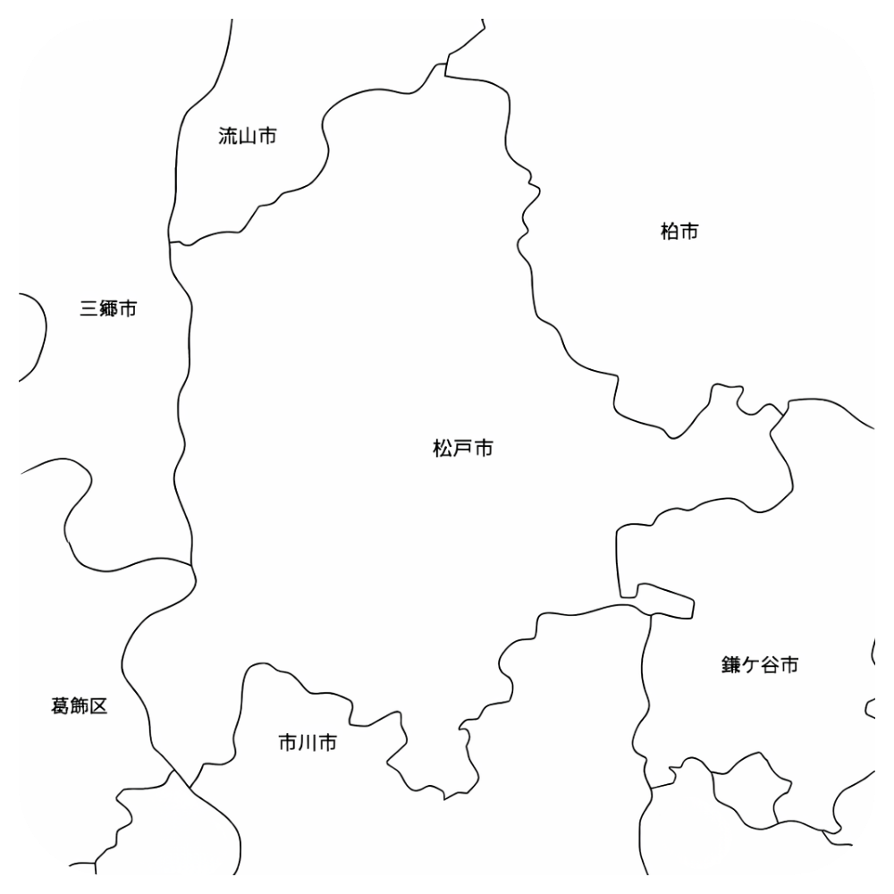 松戸市周辺エリアのアスベスト調査対応範囲マップ